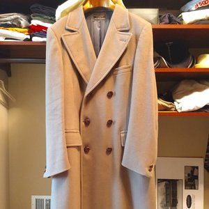 Mens SAKS Cashmere, Size 44, Camel, Long Overcoat